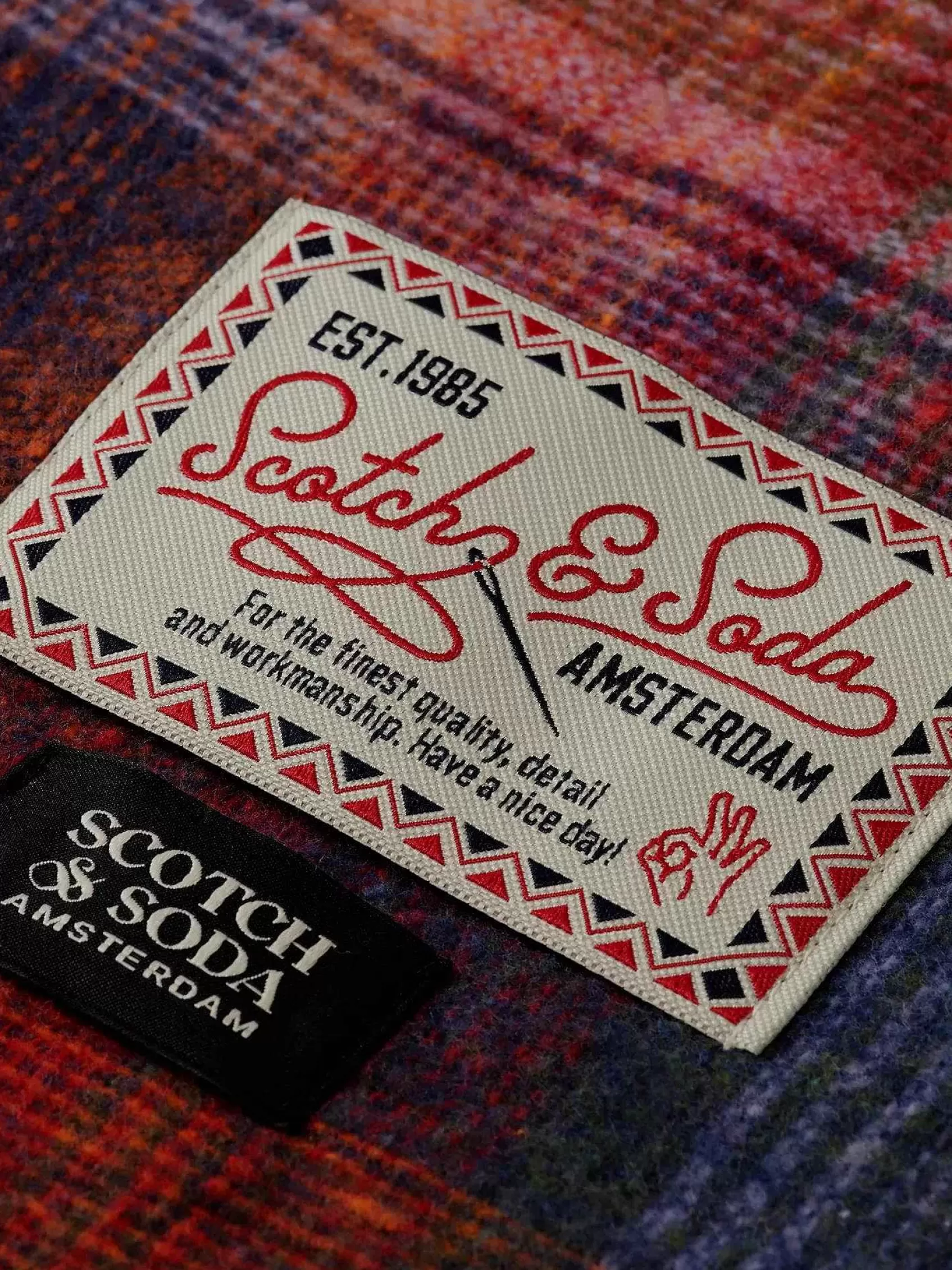 Fashion Scotch & Soda Brushed Check Scarf