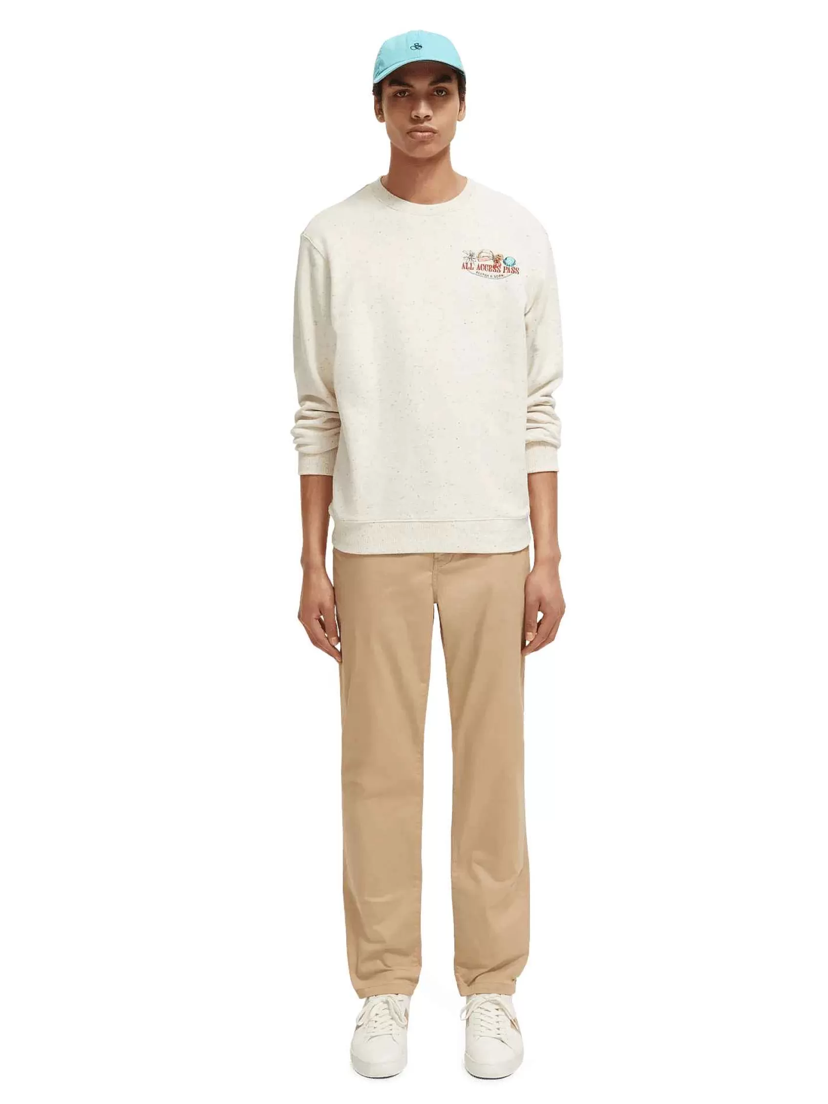 Outlet Scotch & Soda Embroidered Crewneck Sweatshirt