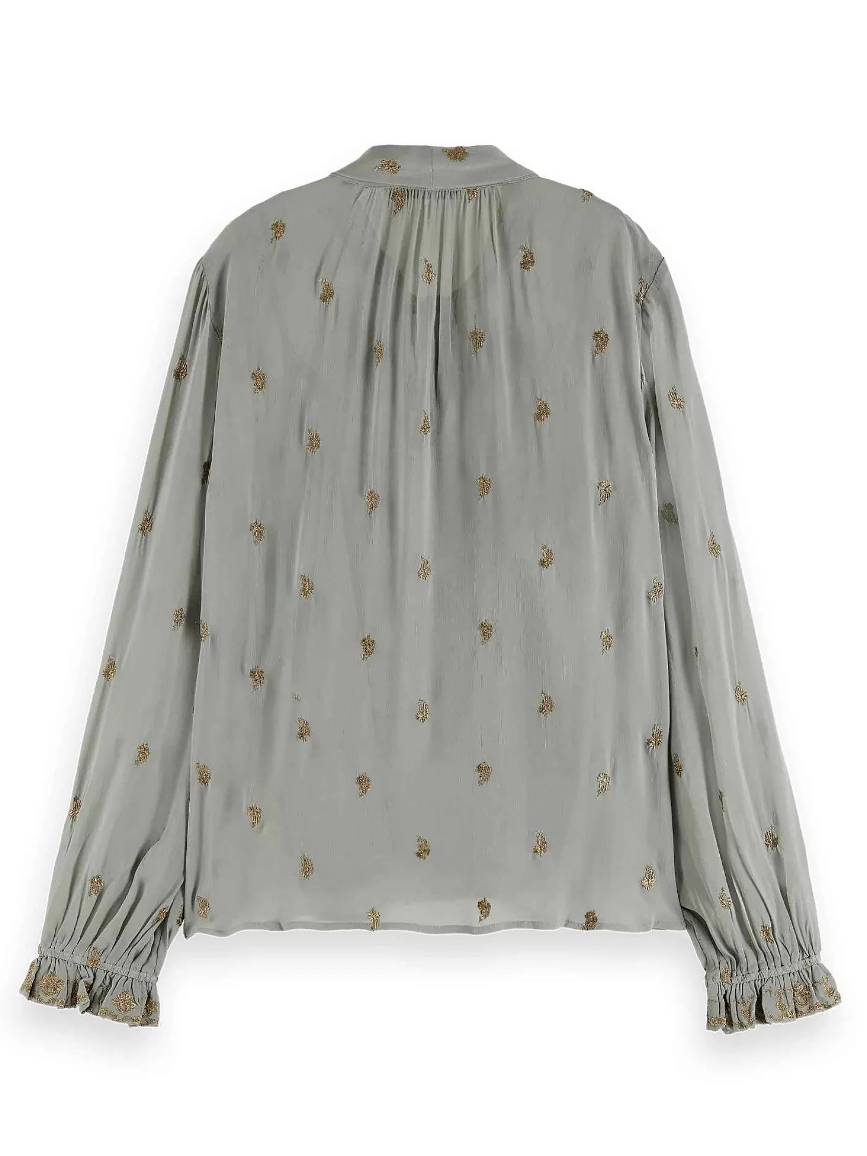 Cheap Scotch & Soda Embroidered Neck-Tie Blouse