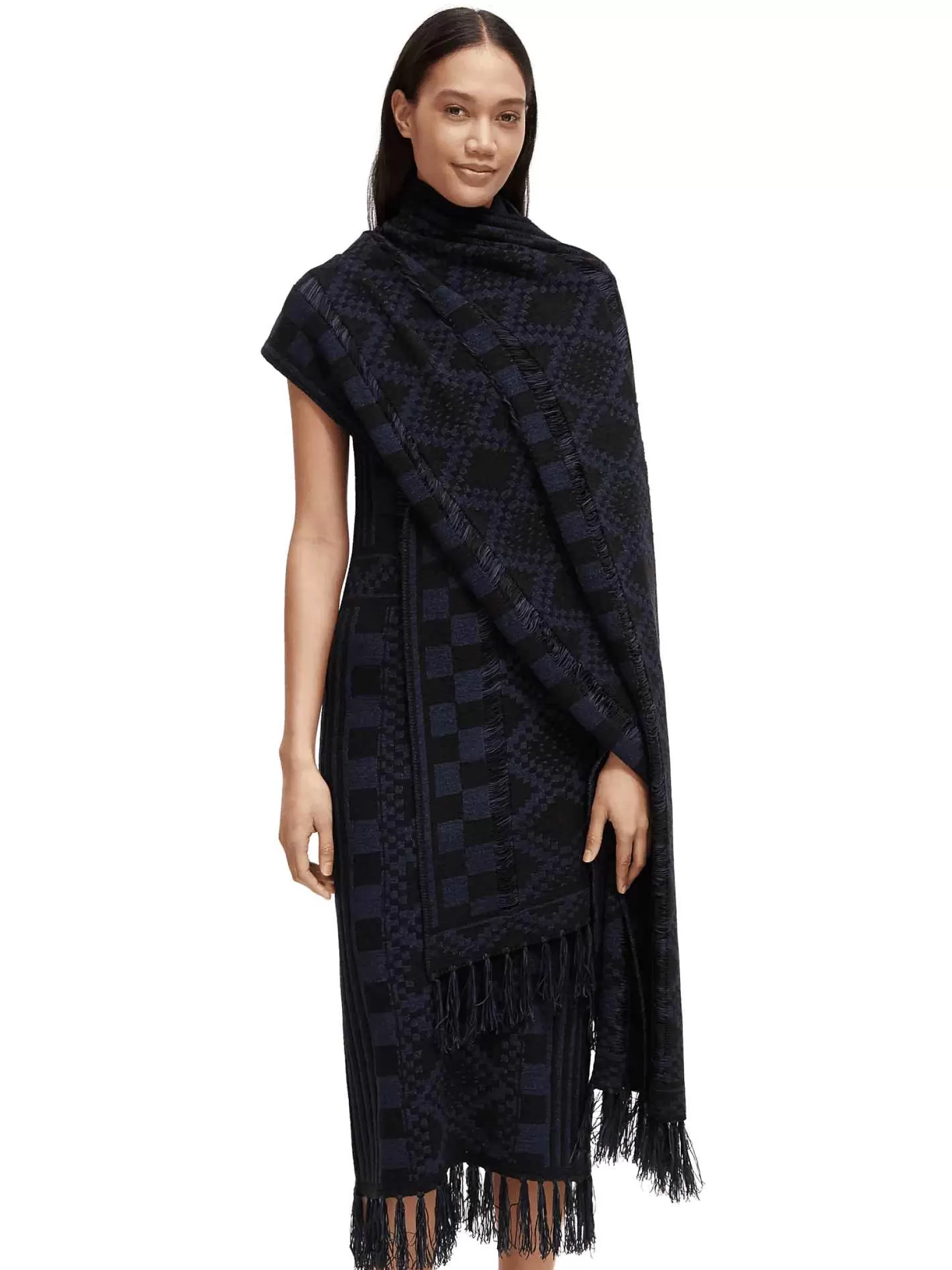 Flash Sale Scotch & Soda Fringed Knitted Scarf