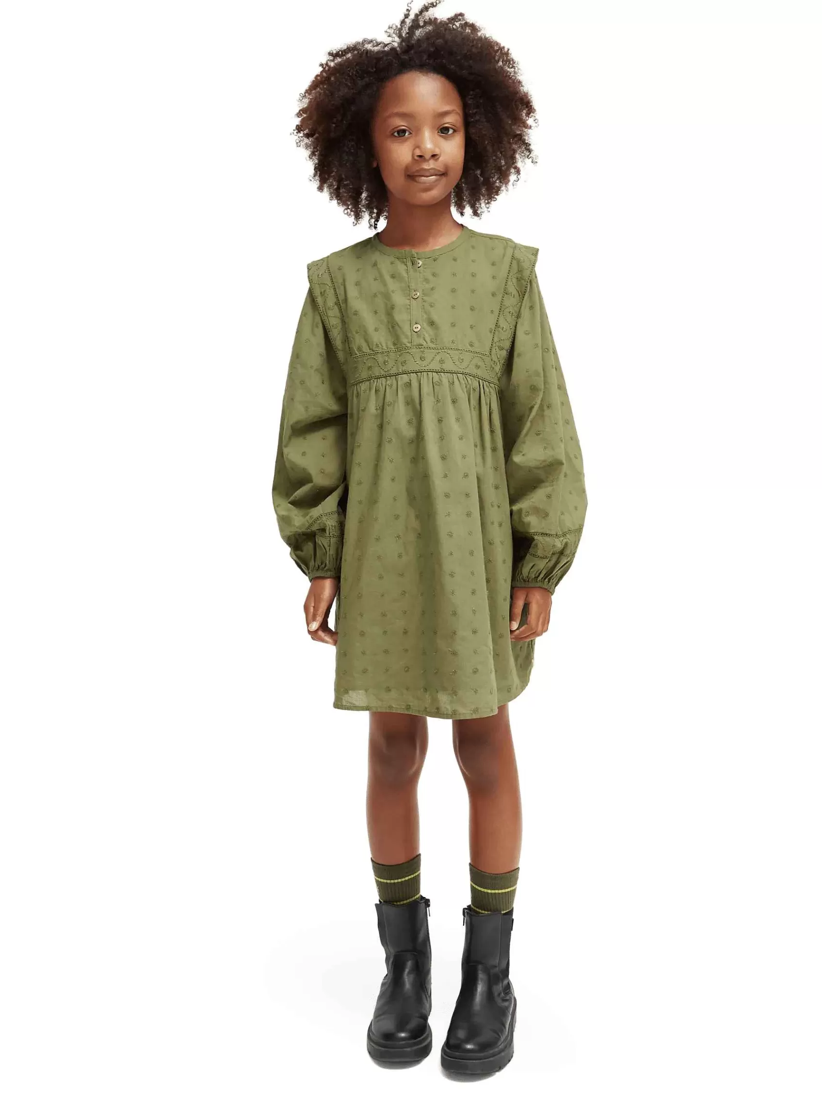 Best Scotch & Soda Long-Sleeved Broderie Anglaise Panel Dress