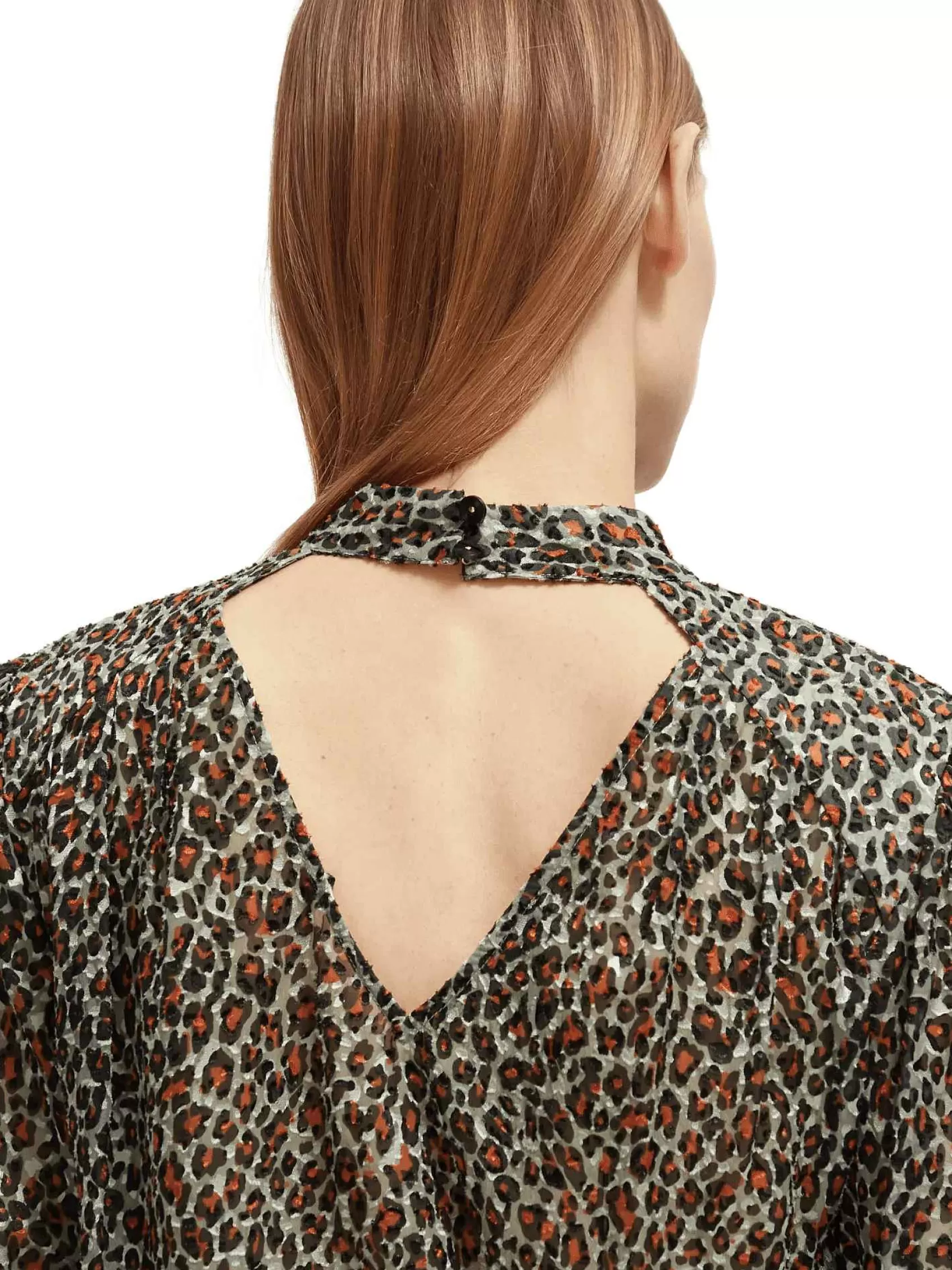 Shop Scotch & Soda Mock Neck Open Back Blouse