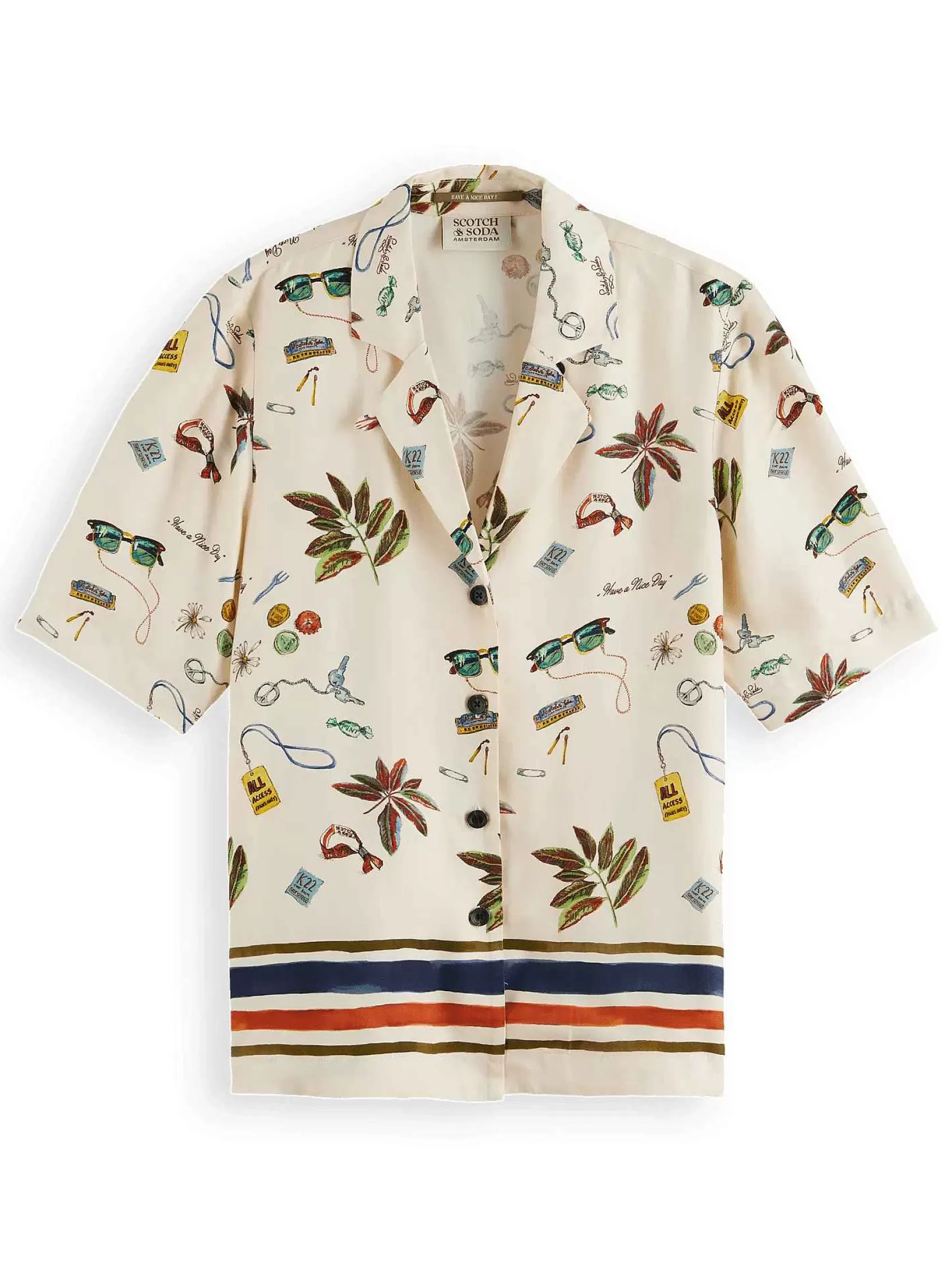 Online Scotch & Soda Printed Camp Shirt