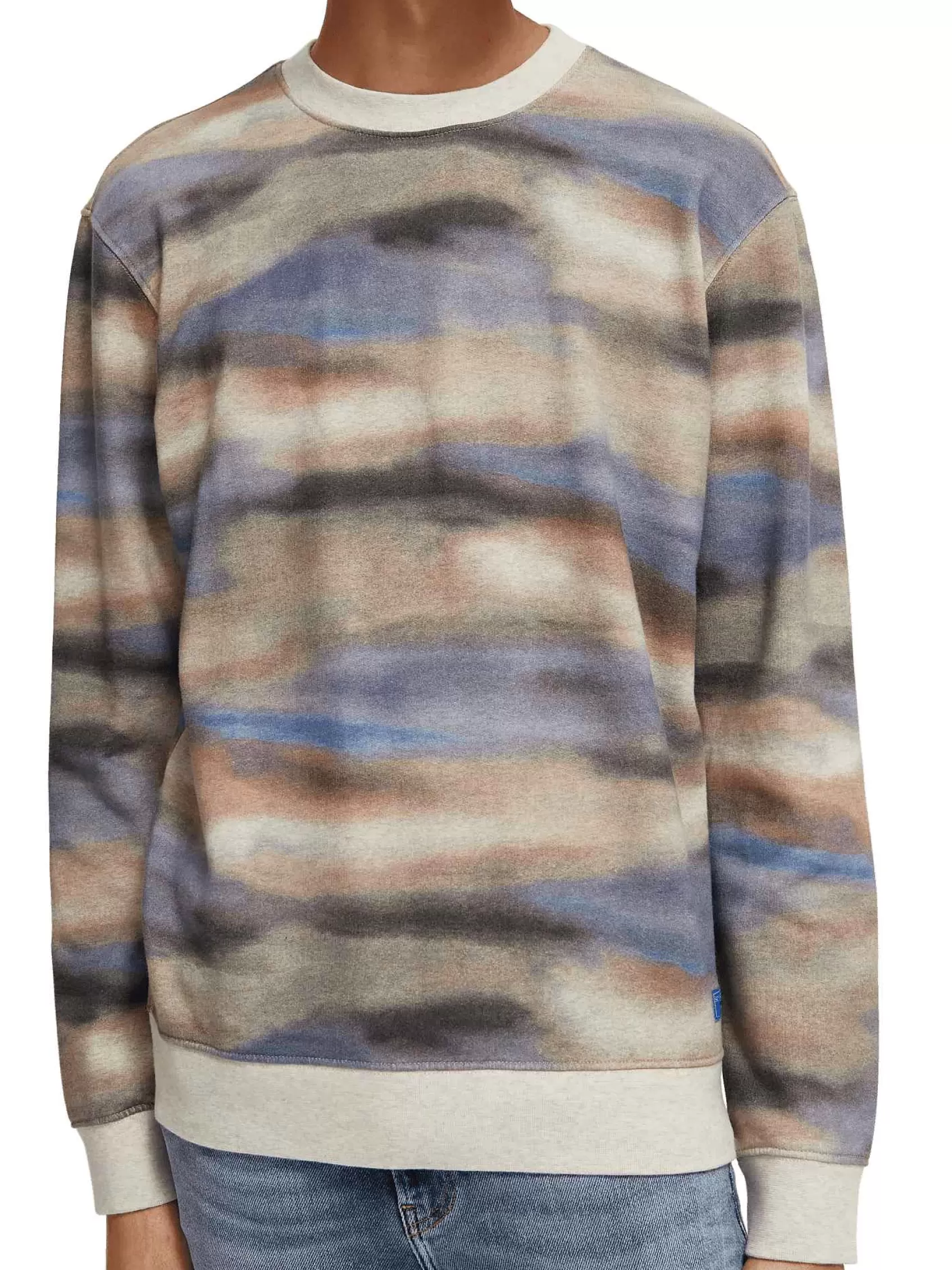 Store Scotch & Soda Printed Crewneck Sweatshirt