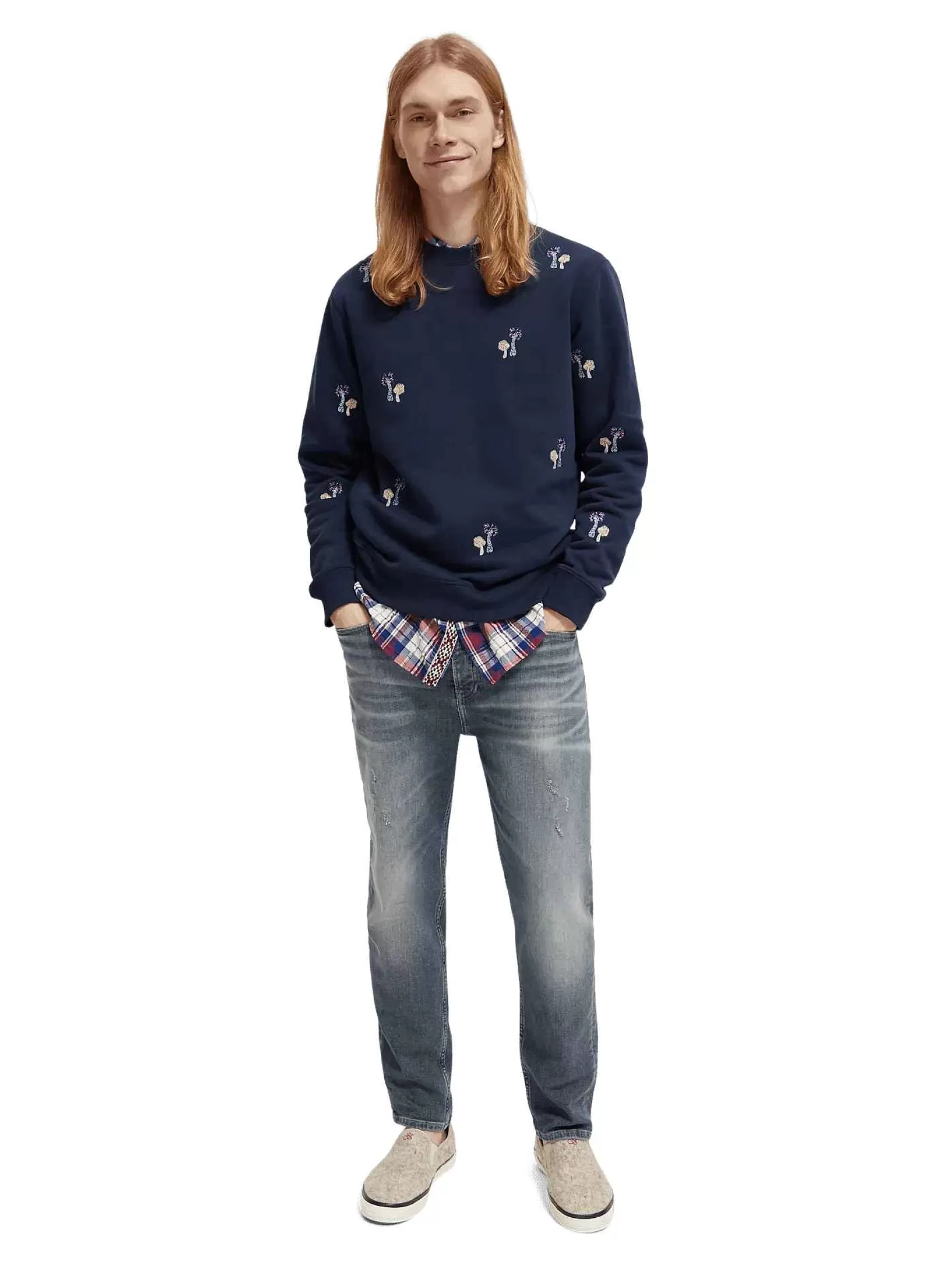 Outlet Scotch & Soda Regular Fit Embroidered Sweatshirt