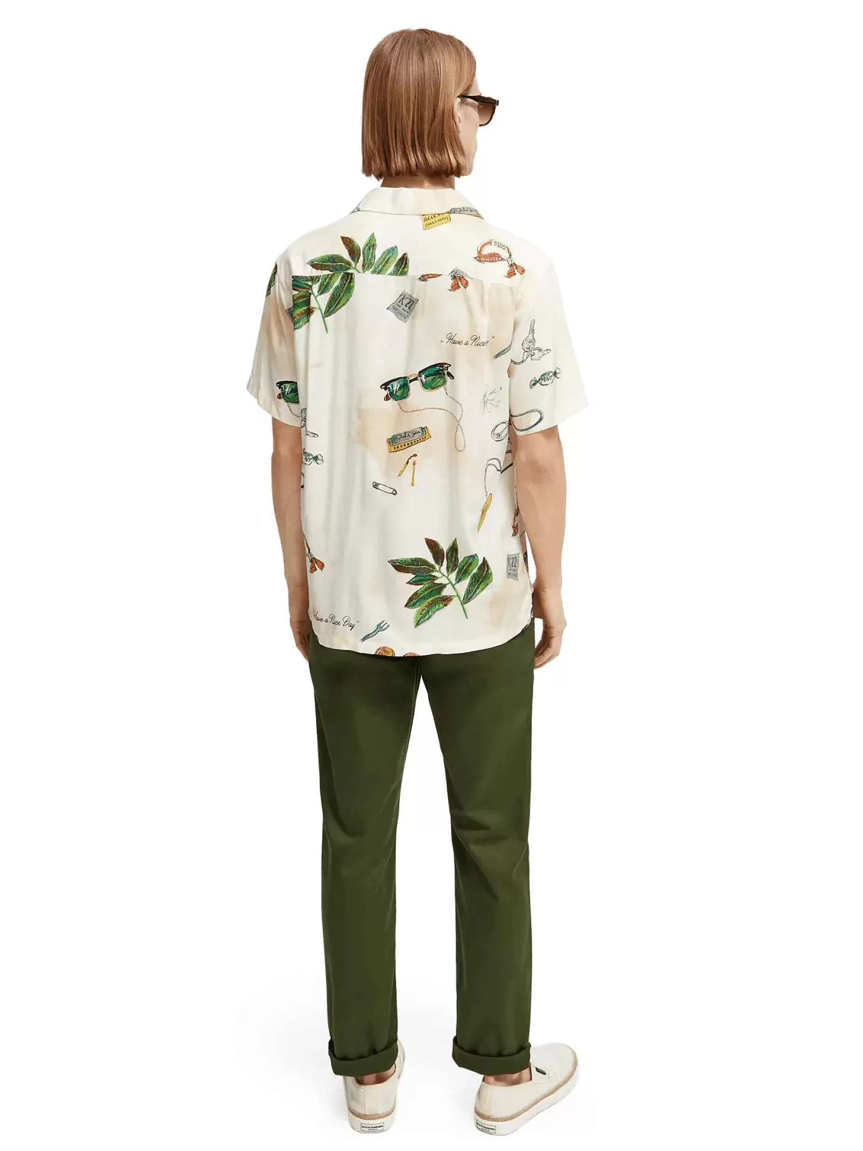 Fashion Scotch & Soda Regular Fit Printed Camp Shirt