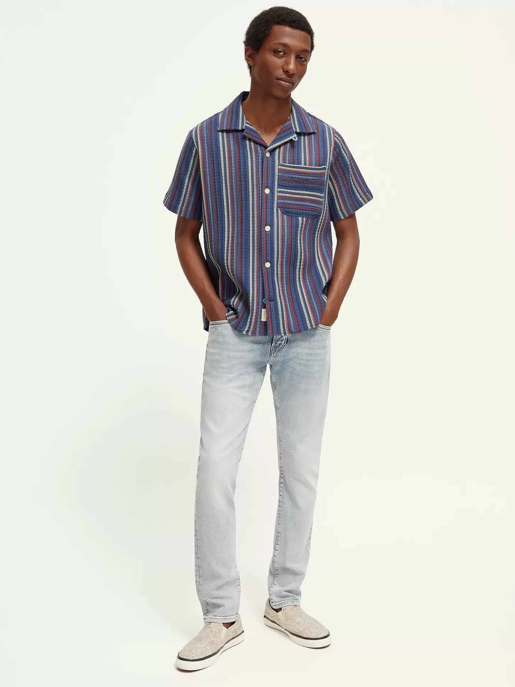 Best Sale Scotch & Soda Striped Structured Camp Shirt