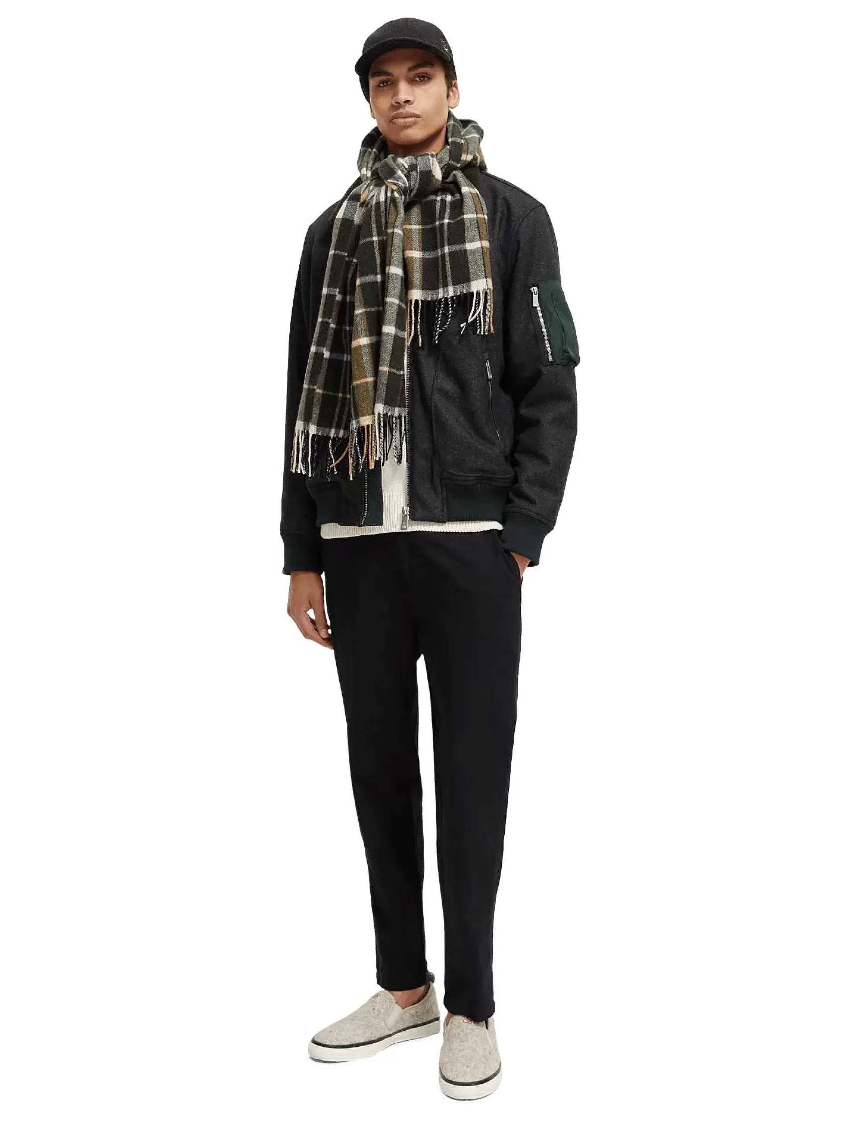 Outlet Scotch & Soda Wool-Blended Fringed Scarf